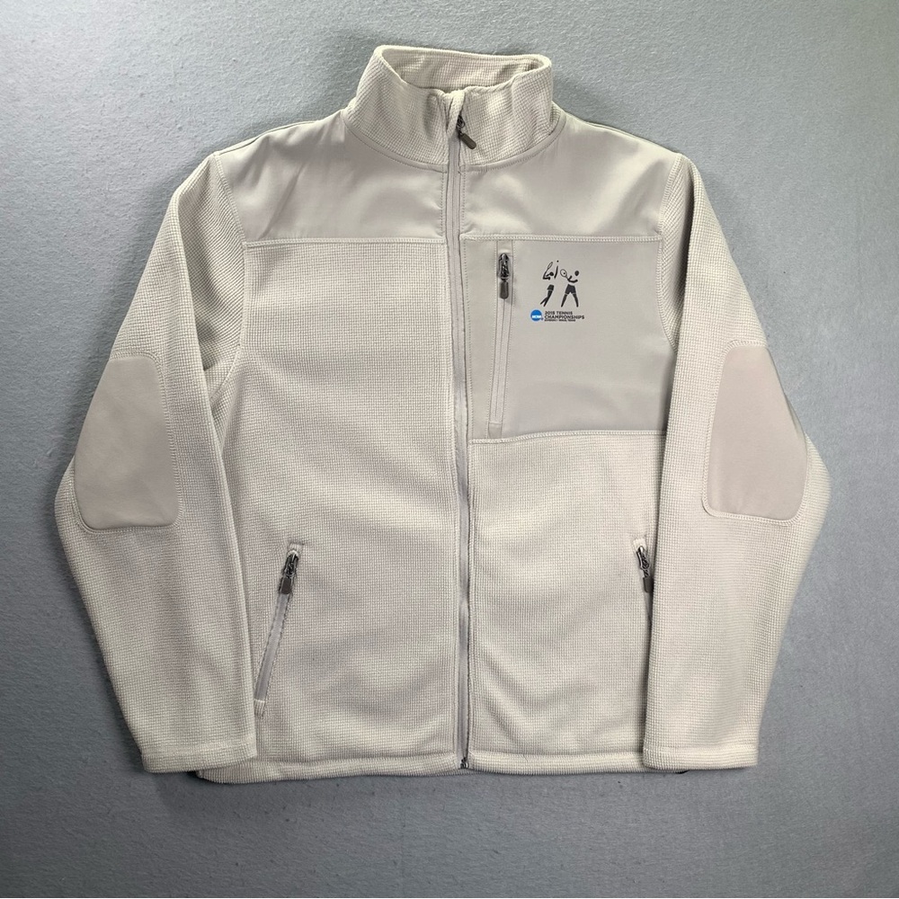 Fossa NCAA Tennis Championships Fleece Jacket Mens XL Full Zip Beige